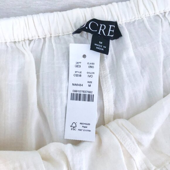 NWT J.Crew Airy Gauze Beach Pant Ivory - Picture 3 of 8
